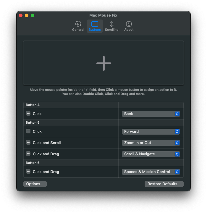 Mac Mouse Fix - General tab