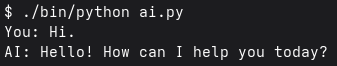 chatbot output